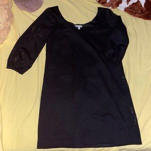 Black lace dress worn at wedding